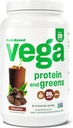 Vega Protein and Greens Protein Powder, Chocolate - 20g Plant Based Protein Plus Veggies, Vegan, Non GMO, Pea Protein für Frauen und Männer, 2.1bs