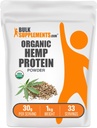 BulkSupplements.com Poudre de protéines de chanvre biologique - Protéine de chanvre organique, poudre de fibre haute - Vegan & sans gluten, 30g par portion, 1kg (2,2 lbs) (paquet de 1)