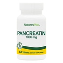 Natures Plus Pancreatin - 1000 mg, 60 Tabletten - Natürliche Verdauungsenzym-Ergänzung für gastrointestinale Unterstützung - Enthält Amylase, Protease & Lipase - Glutenfrei - 60 Portionen