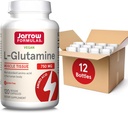 Jarrow Formeln L-Glutamin 750 mg, Nahrungsergänzungsmittel, Immun- und Muskelunterstützung, 120 Veggie Kapseln, Bis zu 120 Tage Versorgung (Pack mit 12)