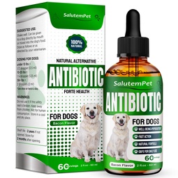 Natürliche Antibiotika für Hunde und Welpen | Antibiotika für Hunde aller Altersstufen | Kräuter Zutaten | Hilft mit Allergien und UTIs | für Balanced Digestion | Joint Care | Bacon Taste | 2 Oz