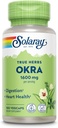 SOLARAY Okra Fruit 1600 mg - High Fiber Supplement for Wellness Support - Rich Source of Soluble Fiber - Äquivalent von 6,4 g Fresh Okra per Servieren, Vegan, 60-Tage Garantie - 25 Servietten, 100 VegCaps