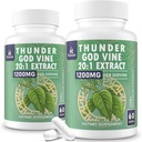 1200 MG Thunder God Vine Root Extract 20:1 Supplement, Tripterygium Wilfordii Kräuterergänzung, Vegan Formel mit Lei Gong Teng Extract, 120 Kapseln