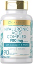 Carlyle Hyaluronsäure Complex 900 mg | mit Collagen und MSM | 90 Kapseln | Non-GMO, Glutenfreie Ergänzung