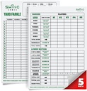 SWOOC Games® - 5 Big Premium Laminated Yardzee & Farkle Score Cards (11,5in x 8in) mit Regeln - Große wiederverwendbare Dry Erase Pads für Riesen Outdoor Dice