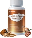 Mushroom Complex Supplemento 2600mg, 120 Capsule - 10 Funghi Blend - Reishi, Lions Mane, Cordyceps, Chaga, Turchia Tail, Maitake, Shiitake, Oyster Nootropic Complex - Cervello, Energia, Pillole di messa a fuoco