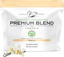 Muscle Feast Grass Fed Premium Blend Whey Protein, Hydrolyzed Whey, Isolate, Micellar Casein, 21g Protein, 100 Kalorien (Vanilla, 5lb)