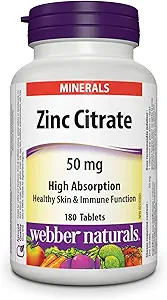 Webber Naturals Zink Citrat 50 mg, 180 Tabletten