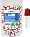 XPRS Nutra Größe 3 Leere Kapseln - 500 Graf Leere Gelatine Kapseln - Pillen für DIY Kapsel Füllung - Pure Bovine Pille Gel Kapseln füllbar für Do-It-Yourself Vitamine und Ergänzungen (Clear Red/White)