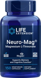Life Extension Neuro-Mag Magnesium L-Threonate, 150 Vegetarische Kapseln, Magtein Ergänzung für Frauen und Männer