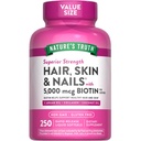 Nature's Truth Hair, Skin & Nails Vitamine | 5000mcg | 250 Softgels | Includes Collagen, Biotin and Coconut Oil | Non-GMO & Gluten Kostenlose Supplement für Damen und Herren