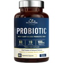Probiotic 60 Billion 19 Strains mit Bio-Präbiotikum für Männer & Frauen, Verdauungs- & Immun-Gesundheit, Regal stabile verzögerte Freisetzung, Non-GMO No Dairy, 60 Vegan Caps