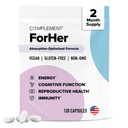 Ergänzung ForHer Multivitamin - Hormon Balance für Frauen (60 Servierungen) Inositol Supplement, Langlebigkeit Support- B9, Eisen - 120 Kapseln