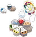 7-in-1 Travel Pill Organizer Set - Zusammenbauen in große Circular Pill Box oder verwenden Sie separat - Inklusive 7 Small Pill Box Komponenten (1Pack Gray mit 14 Label Stickers)