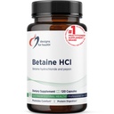 Designs für Health Betain HCl mit Pepsin - 750 mg Betain Hydrochlorid + Protein Verdauungsenzym - Nicht-GVO-Ergänzung zur Unterstützung der Verdauungsfunktion (120 Kapseln)