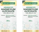 Nature's Bounty High Absorption Magnesium Glycinate, unterstützt eine ruhige & entspannte Stimmung, Herz, Nerves, Muskel & Knochen Gesundheit Unterstützung, 90 Kapseln (Pack von 2)