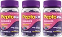 Pepto PM-Gummien mit Melatonin für Schlafunterstützung, schnelle und effektive Verdauungshilfe von Sodbrennen, Empörung, Aufgeschlossener Stomach und Schlaflosigkeit - Berry Flavor, 24 Ct (Pack mit 3)