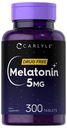 Carlyle Melatonin 5mg | 300 Tabletten | Drug Free Supplement | Vegetarisch, Nicht-GVO, Glutenfrei