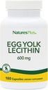 NaturesPlus Egg Yolk Lecithin - 600 mg, 180 Kapseln - Sojafrei, Glutenfrei - 90 Portionen