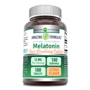 Erstaunliche Formeln Melatonin Fast Dissolving Supplement | Citrus Flavor | 12 Mg pro Servieren | 180 Tabletten | Non-GMO | Gluten-Free | Made in USA