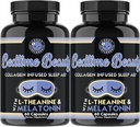 Bedtime Beauty, Collagen Infused Night Time Sleep Aid, Alle natürlichen Pillen mit L-Theanin, Melatonin, Magnesium & Hyaluronsäure von Angry Supplements (2-Bottles)