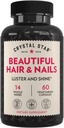 Crystal Star Beautiful Hair & Nail Supplement (60 Kapseln) – Kräuterergänzung unterstützt Thicker Stronger Hair & Nails – Pferdeschwanz, Nettle & Alfalfa – Non-GMO