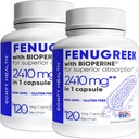 Fenugreek Kapseln, 2410 mg, 240 Servierungen, Fenugreek Pillen mit Bioperine für Superior Absorption, Non-GMO, Gluten Free Fenugreek Seeds Extract Supplements, Fenogreco Capsulas