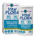 Vital Planet - Vital Flora Probiotika für Männer, 60 Billion CFU, 60 Diverse Strains, 7 Bio-Präbiotika, Men's Daily Shelf Stable Probiotic for Immune Support, Gas Relief, Digestive Health 30 Kapseln