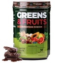 Nutrology Greens & Fruits Powder-Naturally Sourced Fruits, Gemüse, Rübenpulver & Pilzmischung, Probiotika, Verdauungsenzyme, Faser, Antioxidantien, Immununterstützung, Glutenfrei - Schokolade