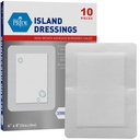 MED PRIDE Adhesive Island Dressing Large Gauze Pads für Wounds Sterile absorbierende atmungsaktive Latex und Gummi frei Individuell verpackt (6''' x 8'')