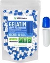 XPRS Nutra Größe 0 Leere Kapseln - 100 Count Leere Gelatine Kapseln - Pillen DIY Kapsel Füllung - Pure Bovine Pill Gel Kapseln für Do-It-Yourself Ergänzungen (blau/weiß)