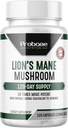 Probase Nutrition Lions Mane Supplement Kapseln 30x Potency Extract Pilzergänzung 4 Monat Versorgung 120 Zähler