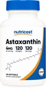 Nutricost Astaxanthin 4mg, Glutenfrei und nicht-GMO, 120 Softgels (4 Monate Versorgung)