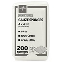 Medline 4 x 4 Zoll Gauze Schwämme, nicht-Sterile 8-Ply Woven Gauze, 100% Baumwolle, Ideal für Wund Dressing, Wund Care, General First Aid Use, Pack von 200