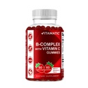 Vitamatic Vitamin B Complex Gummis mit Vitamin C & Inositol - Natural Strawberry Flavor - 60 Gummis (1 Flasche)