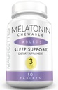 Mauricettes Natural Melatonin 3mg Kautabletten - Fast Acting 3 mg Schlaftabletten für Kinder, Jugendliche und Erwachsene, Unflavored, Non Addictive, Dissolvable Sleep Support Aid, 50 Chewables