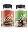 Superfoods Rote Früchte und Grüne 180 Kapseln Gemüse Obst und Gemüse Superfood | Natürliche Balance von 90 Fruchtkapseln, 90 Veggie Kapseln für Männer, Frauen Vitamine und Mineralien