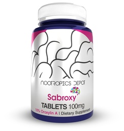 Nootropics Depot Sabroxy® Tablets | 100mg | 90 Count | Minimum 10% Oroxylin-A | Oroxylum indicum | Kann helfen Fokus und Motivation zu fördern | Kann helfen, kognitive Funktion zu fördern
