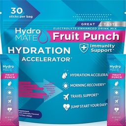 HydroMATE Elektrolyte Pulver Fruit Punch Hydration Packets Low Sugar 30 Count
