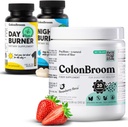 ColonBroom Psyllium Husk Pulver, Colon Broom Colon Cleanser Fiber Supplement für Bloating Relief & Gut Gesundheit + Tag & Nacht Burner Ergänzungen, Gewichtsverlust Pillen (60 Servierungen), 3 Artikel