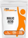 BulkSupplements.com Malic Acid Powder - L-Malic Acid, Nahrungsergänzungsmittel - Food Grade, Pure & Glutenfrei, 1g pro Servierung, 250g (8.8 oz) (Pack von 1)