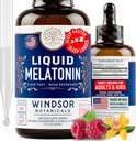 Flüssiges Melatonin für Erwachsene und Kinder 6 Jahre nach oben - 3mg Melatonin reduziert zusätzliche Stärke flüssige Schlafhilfe - schnelle Absorbtion, Himbeer Vanille Flavor Melatonina - 2oz, 2-Monat-Versorgung, Made in USA