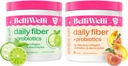 Daily Fiber Supplement Bundle mit Collagen, Probiotics, Elektrolyte & Hydration Support - Cucumber Lime Mint & Peach Mango Flavors - Fördert Verdauungs-, Hautgesundheit, Gut Balance - 32 Portionen