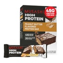 MUSASHI High Protein Bar, 45g Protein, 2g Gesamtzucker, Peanut Butter & Milk Chocolate Coated, Post Workout und Protein Snack On The Go, 12 Pack of 3.2oz (90g) Bars