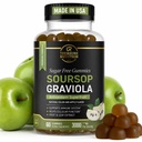 Soursop Blätter & Soursop Fruchtgummis - 3000mg Soursop Extrakt - Graviola Supplement - Soursop Frucht und Blatt - 60ct - Sugar-Free - Glutenfrei – Non-GMO – Vegan Friendly
