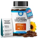 Sonnenblume Lecithin 1200 MG 100 Softgels, 100-Tage-Versorgung Garantiert reine, Non-GMO, Soy-Free, unterstützt Gehirn, Herz, Nerve, Lebergesundheit, Kognitive Funktion, Gesunde Cholesterin, hohe Absorption Formel