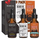3 Pack Bartöl für Männer, Conditioning und Moisturizing für besseres Bartwachstum - Geschenkset (Fengyin Grüner Tee/Glamour Bewegung/Azure)