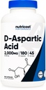 Nutricost D-Aspartic Acid (DAA) Kapseln 2000mg pro Portion (180 Kapseln) - Non-GMO Supplement