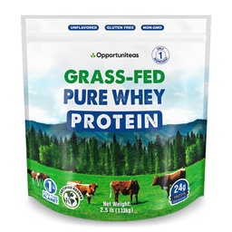 Opportuniteas Grass Fed Whey Protein Powder Concentrate - 1 Ingredient - Pure Protein Supplement für Getränk, Smoothie, Shake, Kochen & Bäckchen - Non GMO, Hormon Free & Gluten Free - 2,5 lbs