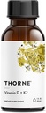 THORNE - Vitamin D + K2 Flüssigkeit mit einem Dosierspender - Vitamine D3 & K2 zur Unterstützung gesunder Knochen & Muskeln* - 1 Fl Oz (30 ml) - 600 Servierungen